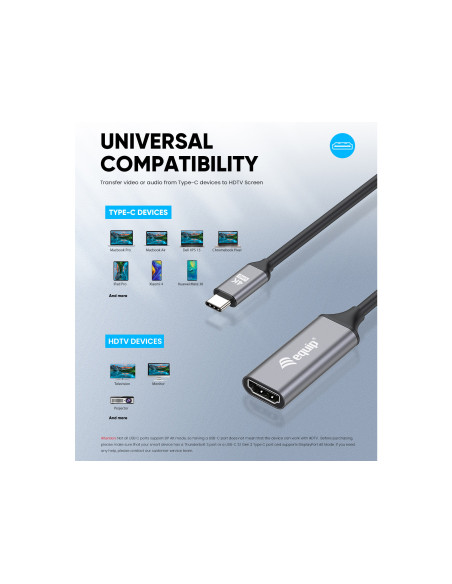 Equip Adaptador USB-C a HDMI 2.0, 4K 60Hz