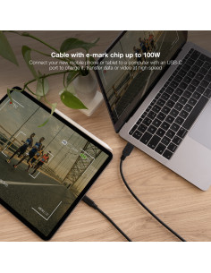 Nanocable Cable USB 2.0 3A, tipo USB-C M-A M, Negro, 1.5 m 2