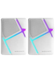 Mars Gaming MS-H, Altavoces Gaming RGB Flow, Drivers Invertidos y Sonido 3D-Surround 10W, Altavoces Compactos con Caja de