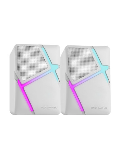 Mars Gaming MS-H, Altavoces Gaming RGB Flow, Drivers Invertidos y Sonido 3D-Surround 10W, Altavoces Compactos con Caja de