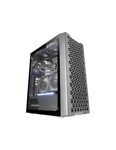 Mars Gaming MC-iPRO, Caja Profesional ATX, Rejilla Frontal de Malla 3D, Ventana Lateral Cristal Templado, Ventilador FDB