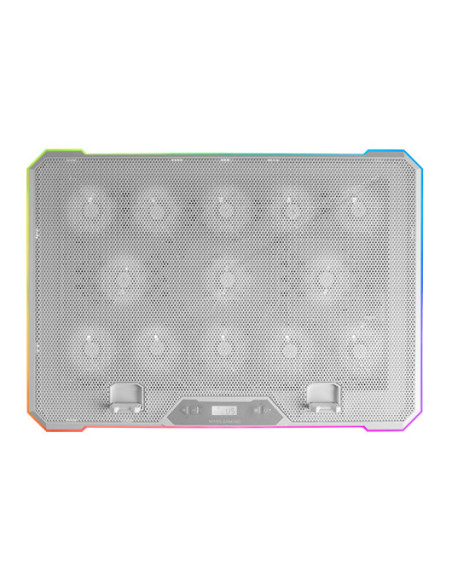 Mars Gaming MNBC13, Base Refrigeradora y Stand para Portátiles Hasta 17”, Iluminación ARGB 10 Modos, 13x Ventiladores con LED