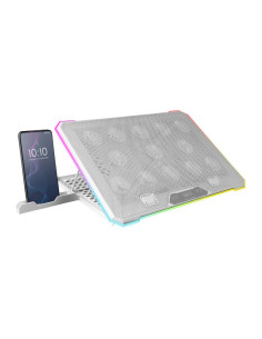 Mars Gaming MNBC13, Base Refrigeradora y Stand para Portátiles Hasta 17”, Iluminación ARGB 10 Modos, 13x Ventiladores con LED 2