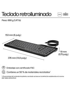 HP Teclado con cable 400 retroiluminado