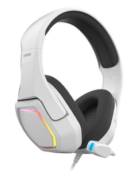 Krom Kopa 7.1 Auriculares Alámbrico Diadema Juego Negro, Blanco