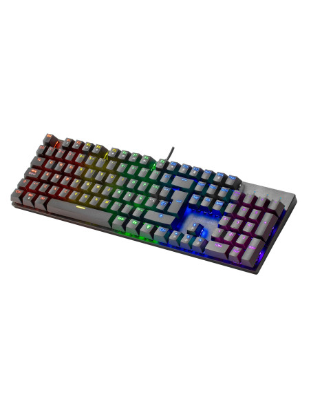 Mars Gaming MK422, Teclado Mecánico Gaming RGB, Antighosting, Switch Mecánico Azul, Idioma Italiano, Negro