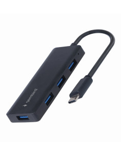Gembird UHB-CM-U3P4-02 base para portátil y replicador de puertos Alámbrico USB 3.2 Gen 1 (3.1 Gen 1) Type-C Negro