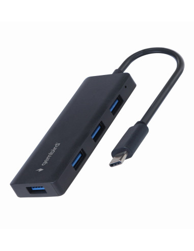 Gembird UHB-CM-U3P4-02 base para portátil y replicador de puertos Alámbrico USB 3.2 Gen 1 (3.1 Gen 1) Type-C Negro