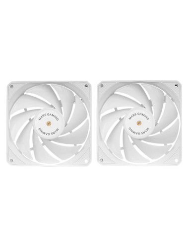 Mars Gaming MF-NCLX2, Kit 2x Ventiladores Ultrasilenciosos 120mm, Diseño Aspas Híbridas, Ventiladores 2en1 con Rodamiento FDB