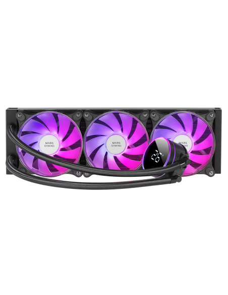 Mars Gaming ML-LCD360, Refrigeración Líquida AIO, TDP 600W, 3x Ventiladores FDB ARGB 120mm, Pantalla LCD con Monitoreo de