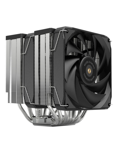 Mars Gaming MCPU-XU9, Disipador CPU Doble Torre, TDP 400W, 2x Ventiladores de Aspas Híbridas y Rodamiento FDB de Cobre