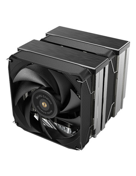 Mars Gaming MCPU-XU9, Disipador CPU Doble Torre, TDP 400W, 2x Ventiladores de Aspas Híbridas y Rodamiento FDB de Cobre