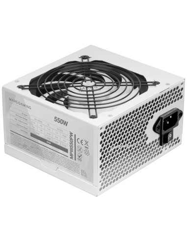 Mars Gaming MPIII550P, Fuente Alimentación PC ATX 550W, 5 Años de Garantía, 85% Eficiencia, Sistema Digital APFC, Ventilador