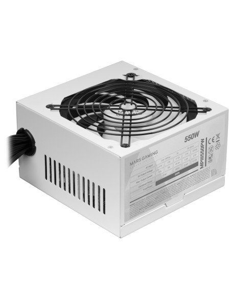 Mars Gaming MPIII550P, Fuente Alimentación PC ATX 550W, 5 Años de Garantía, 85% Eficiencia, Sistema Digital APFC, Ventilador