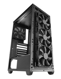 Mars Gaming MC-PMAX, Caja Profesional ATX, 4x Ventiladores FDB 120mm, Panel Frontal Mesh, Ventana Lateral Cristal Templado, 2