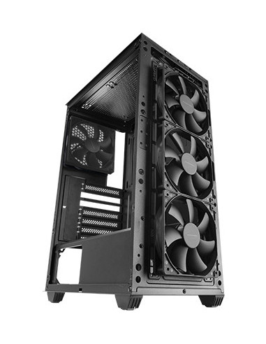 Mars Gaming MC-PMAX, Caja Profesional ATX, 4x Ventiladores FDB 120mm, Panel Frontal Mesh, Ventana Lateral Cristal Templado,