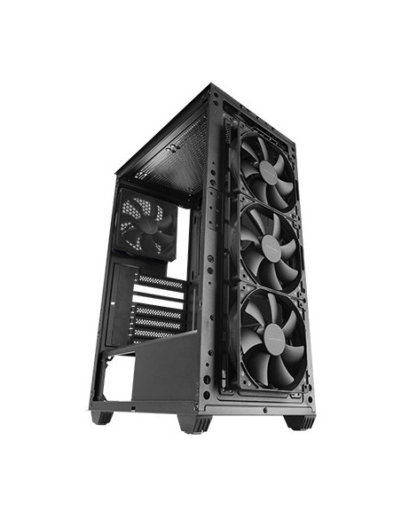Mars Gaming MC-PMAX, Caja Profesional ATX, 4x Ventiladores FDB 120mm, Panel Frontal Mesh, Ventana Lateral Cristal Templado,