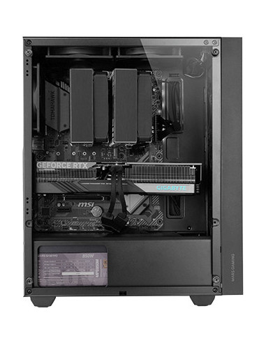 Mars Gaming MC-PMAX, Caja Profesional ATX, 4x Ventiladores FDB 120mm, Panel Frontal Mesh, Ventana Lateral Cristal Templado,