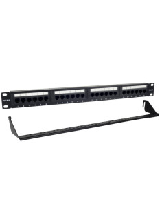 Phasak Patch panel 19" 24P Cat.6 UTP RJ45 DUAL 1U + Organizador - PU 2424 2