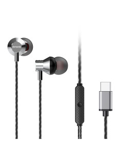 Aiwa ESTM-50USB-C Auriculares Alámbrico Dentro de oído Llamadas Música USB Tipo C Plata