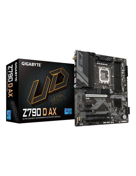 GIGABYTE Z790 D AX Placa base - Soporta CPUs Intel Core de 14ª generación, VRM digital de 12+1+1 fases, hasta 7600MHz DDR5