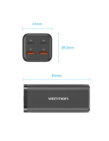 Vention Cargador de Pared FBSWG-EU  2xUSB Tipo-C  2xUSB  100W