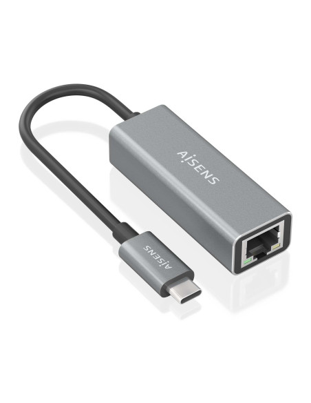 AISENS Conversor USB3.1 Gen1 USB-C a ethernet Gigabit 10 100 1000 Mbps, Gris, 15cm