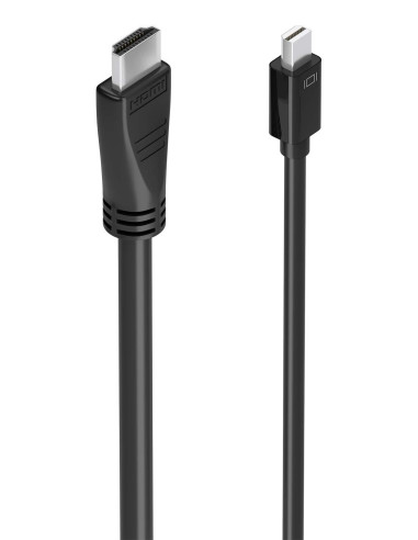 AISENS Cable conversor MINI DP a HDMI 4K@60Hz, MINI DP M-HDMI M, Negro, 5.0m