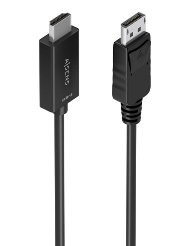 AISENS Cable conversor DisplayPort a HDMI 4K@60Hz, DP M-HDMI M, Negro, 1.0m