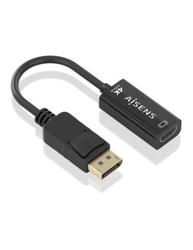 AISENS CONVERSOR DISPLAYPORT A HDMI 4K@60HZ, DP M-HDMI H, NEGRO, 15CM