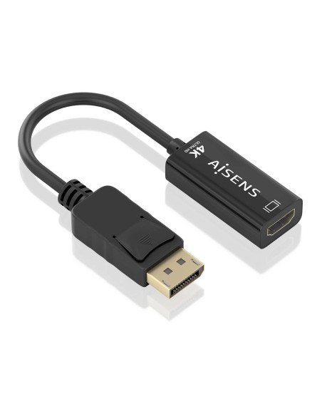 AISENS CONVERSOR DISPLAYPORT A HDMI 4K@60HZ, DP M-HDMI H, NEGRO, 15CM