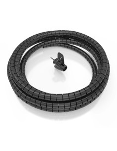 AISENS Organizador de cable en espiral 25mm, Negro, 6.0m