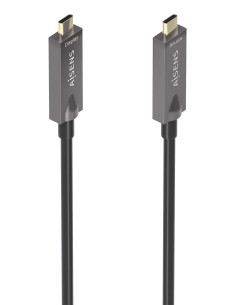 AISENS - Cable USB 3.1 Gen2 10Gbps AOC 4K@60Hz 3A 60W E-Marker, tipo USB-C M-USB-C M, Negro, 10m