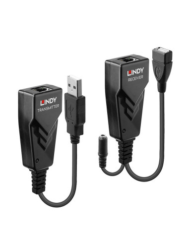 Lindy 42674 ampliador de red Transmisor y receptor de red Negro