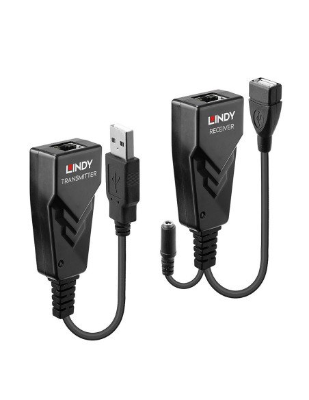 Lindy 42674 ampliador de red Transmisor y receptor de red Negro