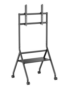 AISENS Soporte de suelo eco con rueda, 1 bandeja para pantalla interactiva TV 80kg de 37-86, Negro