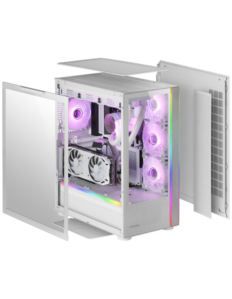 Mars Gaming MC-ULT, Caja Gaming Custom XXL E-ATX, Doble Cristal Templado 90º Sin Marco + Puerta Lateral, Soporte Completo