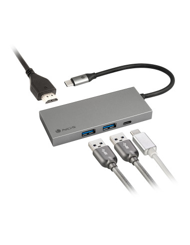 NGS WONDER DOCK4 PRO Alámbrico USB 3.2 Gen 1 (3.1 Gen 1) Type-C Aluminio