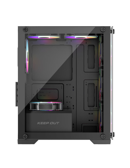 KeepOut XC-201 GLASS carcasa de ordenador Negro