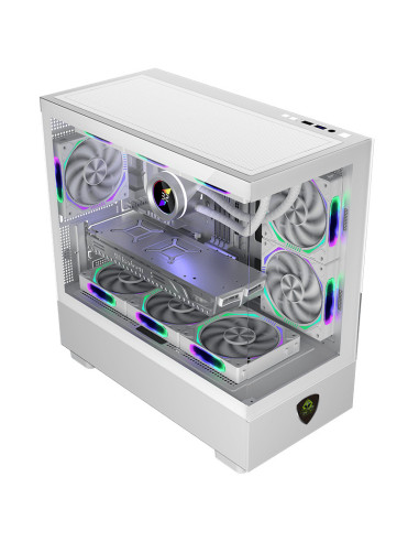 KeepOut XC-301W GLASS carcasa de ordenador Blanco