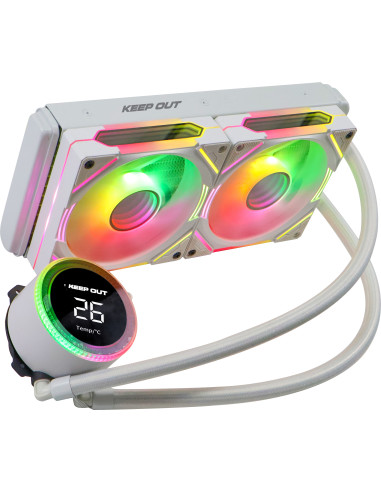 KeepOut XWC-240 PRO Procesador Kit de refrigeración líquida 12 cm Blanco