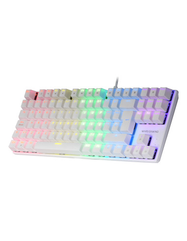 Mars Gaming MK80 Blanco, Teclado Gaming Mecánico TKL FRGB, Antighosting, Switch Mecánico Rojo, Idioma Italiano
