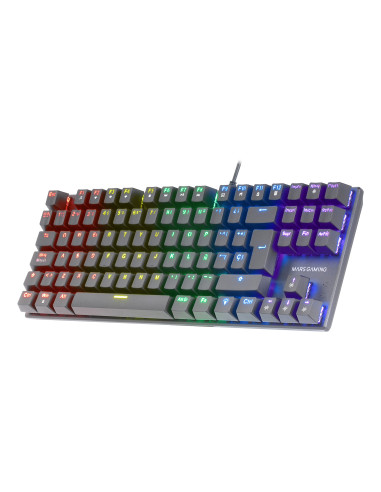 Mars Gaming MK80 Negro, Teclado Gaming Mecánico TKL FRGB, Antighosting, Switch Mecánico Rojo, Idioma Italiano