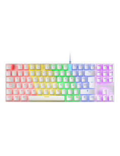 Mars Gaming MK80 Blanco, Teclado Gaming Mecánico TKL FRGB, Antighosting, Switch Mecánico Marrón, Idioma Italiano