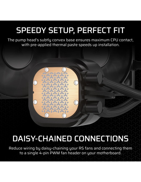 Corsair Nautilus 240 RS Placa base Sistema de refrigeración líquida todo en uno Negro