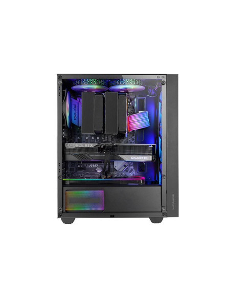 Mars Gaming MC-AIR, Caja Gaming ATX, 4x Ventiladores FRGB Rainbow 120mm, Panel Frontal Mesh, Ventana Lateral Completa Cristal