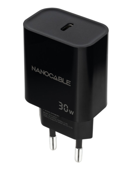 Nanocable Cargador USB-C PD 30W, Negro