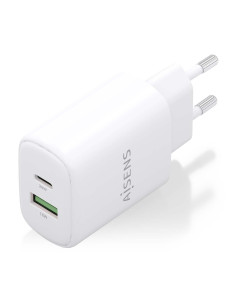 AISENS Cargador GaN 20W, 1xUSB-C PD3.0, 1xUSB-A QC3.0, Blanco 2