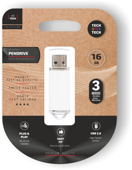 TECH ONE TECH TEC3005-16 unidad flash USB 16 GB USB tipo A 2.0 Blanco