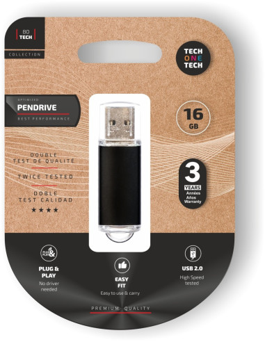 TECH ONE TECH TEC3006-16 unidad flash USB 16 GB USB tipo A 2.0 Negro